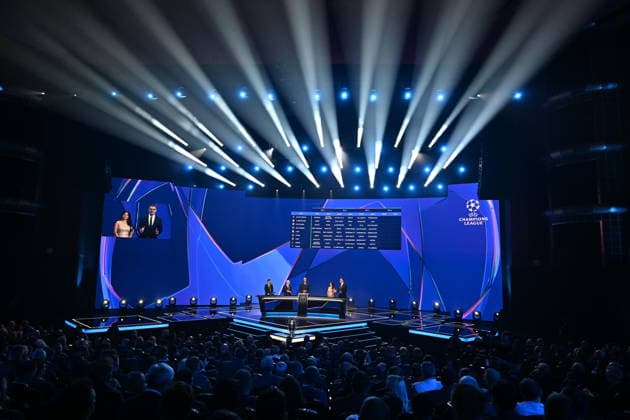 UEFA Champions League 2026 27 league phase draw in Monaco MONACO - AUGUST 27: A view of the draw ceremony for the league phase of the 2026-2027 UEFA Champions League football tournament at the Grimaldi Forum in the Principality of Monaco on August 27, 2026. Mustafa Yalcin Anadolu Monaco Monaco. Editorial use only. Please get in touch for any other usage.  Copyright: x2026xAnadoluxMustafaxYalcinx