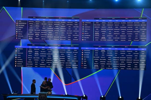 UEFA Champions League 2026 27 league phase draw in Monaco MONACO - AUGUST 27: A view of the draw ceremony for the league phase of the 2026-2027 UEFA Champions League football tournament at the Grimaldi Forum in the Principality of Monaco on August 27, 2026. Mustafa Yalcin Anadolu Monaco Monaco. Editorial use only. Please get in touch for any other usage.  Copyright: x2026xAnadoluxMustafaxYalcinx