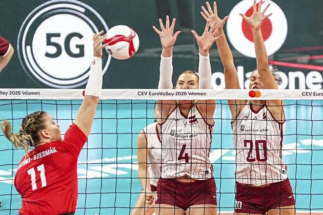 Latvia v Hungary - CEV EuroVolley 2026 ISTANBUL, TURKIYE - AUGUST 27: Marta Levinska (4) of Latvia in action against Reka Bozoki Szedmak (11) of Hungary during the CEV EuroVolley 2026 Women Group A match between Poland and Germany at Sinan Erdem Dome in Istanbul, Turkiye on August 27, 2026. Agit Erdi Ulukaya Anadolu Istanbul Turkey. Editorial use only. Please get in touch for any other usage.  Copyright: x2026xAnadoluxAgitxErdixUlukayax
