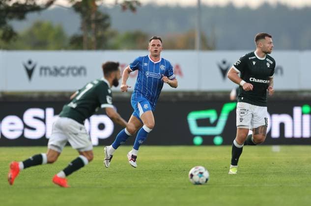 Rangers captain Lawrence Shankland during UEFA Conference League playoff round second leg match at Chance Arena, Jablonec. FK Jablonec v Rangers - UEFA Conference League - Chance Arena, Czech - 27 Aug 2026Jablonec Chance Arena Czech Republic EDITORIAL USE ONLY  Copyright: xRangersxFC Shutterstockx 17121543au