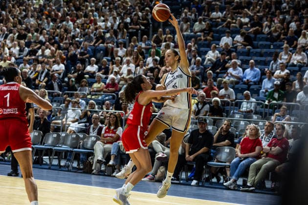 August 27, 2026, GER, Exhibition Game, 2026 FIBA Women’s Basketball World Cup, Cologne, Germany vs. Turkey, Clara Bielefeld, Germany, 25, Cologne, LANXESS arena, North Rhine-Westphalia, Germany