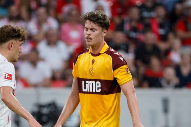 Jake Girdwood Reich, Motherwell FC, 03, Germany, Soccer, UEFA Conference League, Playoffs, 2026–2027, SC Freiburg vs. Motherwell FC, August 27, 2026, Freiburg im Breisgau, Europa-Park Stadium, Germany Copyright: xGrantxHubbsx