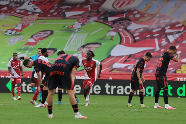 AS Monaco v Gornik Zabre - UEFA Conference League - Season 2026-2027 Monaco, Monaco, 27th August 2026. Mamadou Coulibaly of AS Monaco celebrates after scoring to give the side a 2-0 lead during the AS Monaco vs Gornik Zabre UEFA Conference League match at Stade Louis II, Monaco. Picture credit should read: Jonathan Moscrop Monaco Stade Louis II Monaco