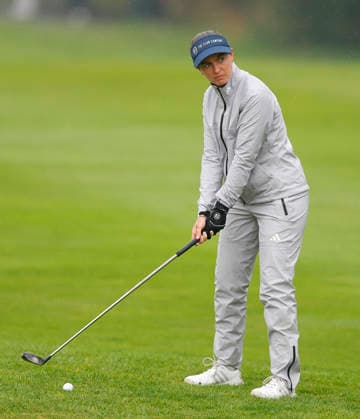 RECORD DATE NOT STATED 27th August 2026; The K Club, Straffan, County Kildare, Ireland: KPMG Womens Irish Open Golf, Round One; Cara Gainer pf England gets ready to play her second shot from the 9th fairway PeterxFitzpatrick