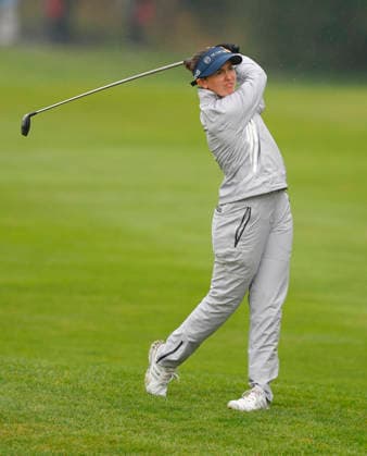 RECORD DATE NOT STATED 27th August 2026; The K Club, Straffan, County Kildare, Ireland: KPMG Womens Irish Open Golf, Round One; Cara Gainer pf England plays her second shot from the 9th fairway PeterxFitzpatrick