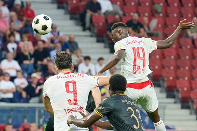 Salzburg, Austria, August 27, 2026 – 2026–2027 UEFA Europa League Playoffs, Second Leg: FC Red Bull Salzburg vs. Mjällby AIF. Pictured: Karim Konate at the RB Red Bull Arena Copyright: xFotostandx xWassmuthx