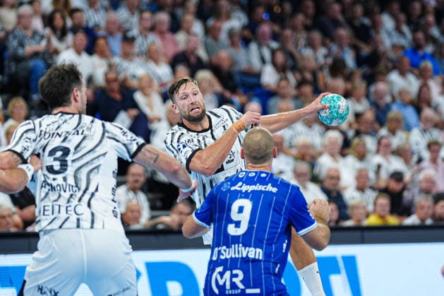 Harald Reinkind, THW Kiel, 06; Christian O’Sullivan, TBV Lemgo Lippe, 09 GER; THW Kiel vs. TBV Lemgo Lippe, Handball, 1st Bundesliga, Matchday 1, 2026–2027 Season, August 27, 2026 GER, THW Kiel vs. TBV Lemgo Lippe, Handball, 1st Bundesliga, Matchday 1, 2026–2027 Season, August 27, 2026 Kiel Copyright: xEibner-Pressefoto MarcelxvonxFehrnx EP_MFN
