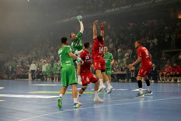 Handball, 1st Handball Bundesliga, Füchse Berlin vs. MT Melsungen, August 27, 2026, Max Schmeling Halle, Berlin, Shot on Goal 19, Mathias Gidsel Handball, 1st Handball Bundesliga, Füchse Berlin vs. MT Melsungen, August 27, 2026, Max Schmeling Halle, Berlin, Shot on Goal 19, Mathias Gidsel Copyright: xBEAUTIFULxSPORTS E.Schneiderx