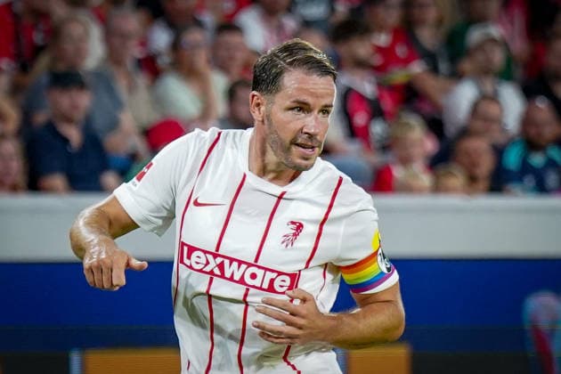 Germany UEFA Conference League Qualifiers: SC Freiburg vs. FC Motherwell, Playoffs 2026–2027, Europa-Park Stadium, Freiburg; Christian Günter (SC Freiburg), 30; facial expressions, emotions Copyright: xJOERANxSTEINSIEKx