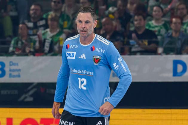 Pictured, from left: Andreas Palicka, Füchse Berlin, 12, GER, Berlin, handball, Füchse Berlin vs. MT Melsungen, at the Max Schmeling Halle, August 27, 2026, Copyright: HMBxMedia UwexKoch