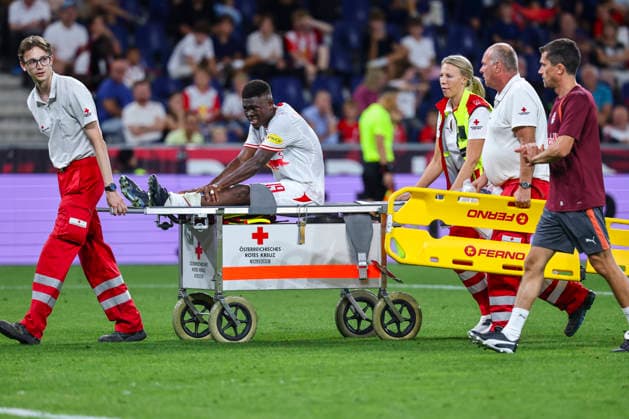 SOCCER - UEFA EL, RBS vs Mjaellby SALZBURG,AUSTRIA,27.AUG.26 - SOCCER - UEFA Europa League, play-off, Red Bull Salzburg vs Mjaellby AIF. Image shows Karim Konate (RBS).  GEPAxpictures xDavidxGeieregger