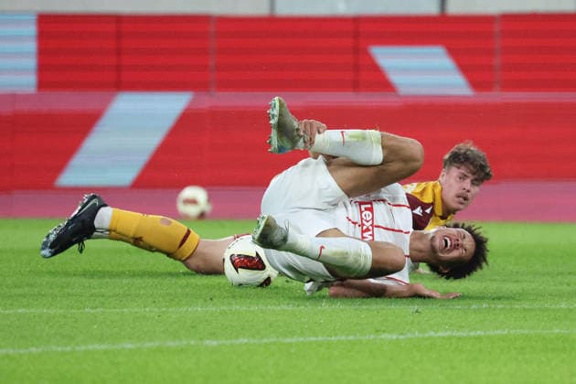 August 27, 2026, xrekx, Soccer Conference League Qualifiers, SC Freiburg vs. Motherwell FC – Referees: Andrea Colombo and Jake Girdwood; Motherwell FC player Derry Scherhant received a red card; SC Freiburg, Freiburg