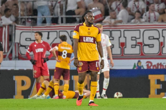 Regan Charles Cook, Motherwell FC, 17, with neutral emotion, GER, SC Freiburg vs. Motherwell FC, soccer, UEFA Conference League, playoff second leg, 2026–2027 season, August 27, 2026, Germany, SC Freiburg vs. Motherwell FC, Soccer, UEFA Conference League, Playoff Second Leg, 2026–2027 Season, August 27, 2026, Freiburg Copyright: xEibner-Pressefotox EP_THS