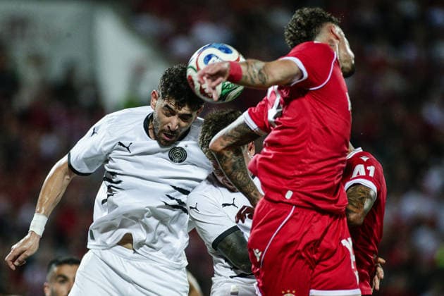 SOCCER - UEFA Europa League - Qualifiers - PFC CSKA vs. OFI Crete FC Photo by IPA ABACAPRESS.COM87840896 - OFI s Christos Shelis in action during the Europa League playoff match between PFC CSKA and OFI Crete FC at Vasil Levski National Stadium in Sofia, Bulgaria, on August 27, 2026 Sofia Bulgaria  Copyright: xIPAxSport ABACAx