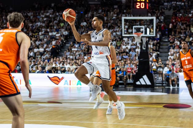 August 27, 2026, GER, FIBA 2027 Basketball World Cup, European Qualifiers Cologne, Germany vs. Turkey; Maodo Lo, Germany; 4 individual plays; Cologne, LANXESS Arena, North Rhine-Westphalia, Germany