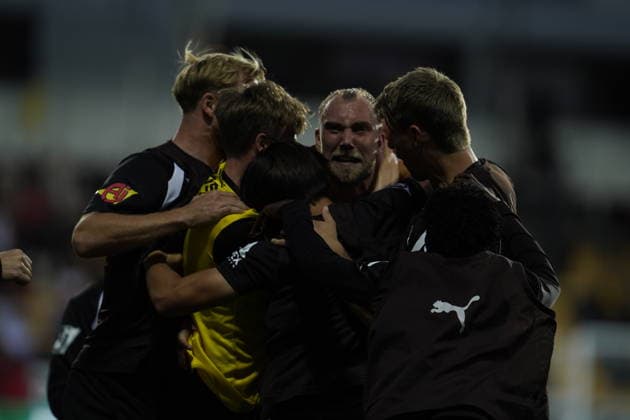 Europa League Qualifying 2026 Lillestrom vs. Egantia Lillestrom 20260827 Europa League playoff soccer match between Lillestrom and Egantia at Arasen Stadium. Photo by Erik Flaaris Johansen, NTB, Lillestrom, Norway. EDITORIAL USE ONLY. RESTRICTED USE BY BETTING COMPANIES  Copyright: xErikxFlaarisxJohansenx xNTBx