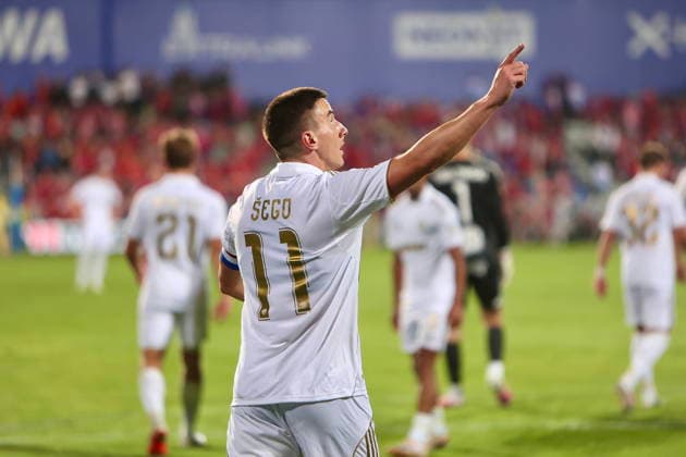 Czestochowa, 27.08.2026 IV RUNDA ELIMINACJI LIGI KONFERENCJI EUROPY PILKA NOZNA MECZ Rakow Czestochowa - Hajduk Split UEFA CONFERENCE LEAGUE FOOTBALL GAME Rakow Czestochowa - Hajduk Split NZ RADOSC BRAMKA GOL MICHELE SEGO FOT. NATANAEL BREWCZYNSKI 400mm.pl NEWSPIX.PL --- newspix.pl 