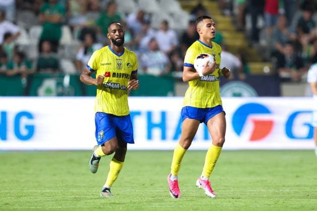STVV s Ilias Sebaoui celebrates after scoring during a soccer game between Cypriot AC Omonia Nicosia and Belgian soccer team Sint-Truidense V.V., Thursday 27 August 2026 in Nicosie, Cyprus, on the return leg of the play-off round for the UEFA Europa League league phase. STVV won the first leg 1-0. BRUNOxFAHY  x184508242x