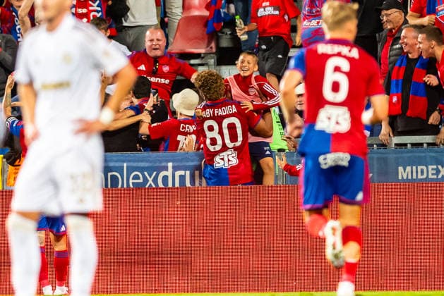 Adriano and Lamine Diaby-Fadiga and Rakow Czestochowa player celebration goal during the UEFA Conference League 2026 27 Play Off Round Second Leg match between teams of Rakow Czestochowa and Hajduk Split (Gleb Soboliev Ball Raw Images) Czestochowa Miejski Stadion PiÅ‚karski Rakow Poland Copyright: xGlebxSobolievx glebsoboliev_RAKvHAJ_072