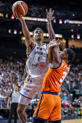 Basketball Cologne, August 27, 2026, World Cup Qualifier: Germany (GER) vs. Netherlands (NED), Oscar da Silva, Germany, No. 01
