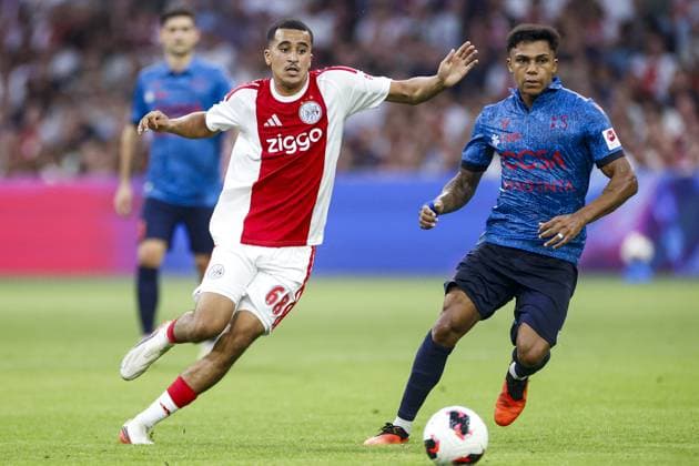 AMSTERDAM , 27-08-2026 , JohanCruijff ArenA , season 2026 2027 , UEFA Conference League play-off football . Match between Ajax and FC Sion, Picture shows Ajax player Abdellah Ouazane Ajax - Sion  x206095881x Copyright: