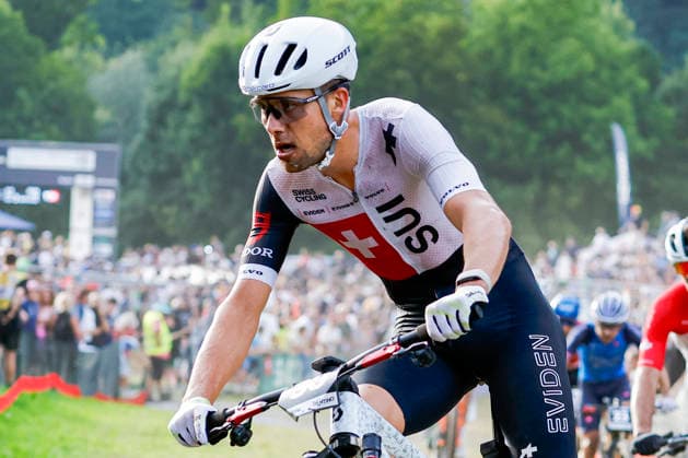 TRENTO, ITALY, AUGUST 27: Filippo Colombo of Switzerland in action during the UCI Mountain Bike World Championships—Men s Elite Cross-Country Short Track—at Val di Sole on August 27, 2026, in Trento, Italy Copyright: xJustPictures.ch FrancescoxMinghettix jp-en-EuSpIm-JP6_FRM_UCIWC_MenShort_27_Aug_00008