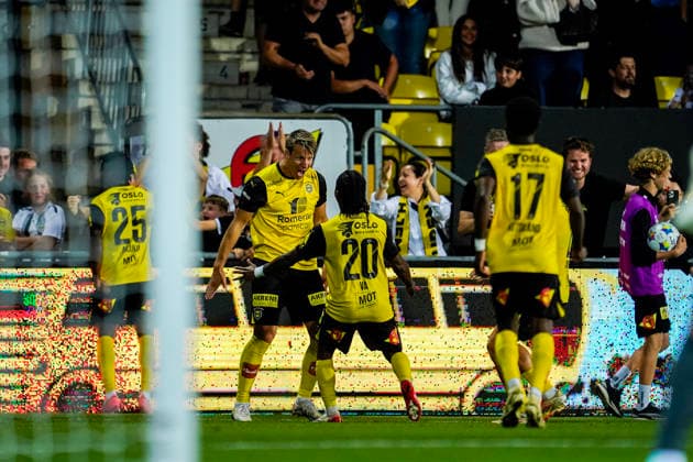 Europa League Qualification 2026 Lillestrom vs. Egantia Lillestrom 20260827 Lillestrom s Thomas Lehne Olsen celebrates his 2-1 goal during the Europa League playoff soccer match between Lillestrom and Egantia at Arasen Stadium. Photo: Erik Flaaris Johansen, NTB Lillestrøm, Norway EDITORIAL USE ONLY RESTRICTED USE FOR BETTING COMPANIES  Copyright: xErikxFlaarisxJohansenx xNTBx