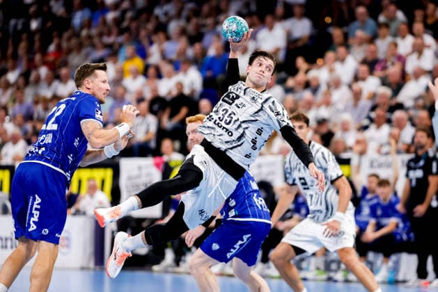 Kiel, August 27, 2026; Handball, 2026-27 Bundesliga 1, THW Kiel vs. TBV Lemgo Lippe; Domen Makuc, THW Kiel, 35