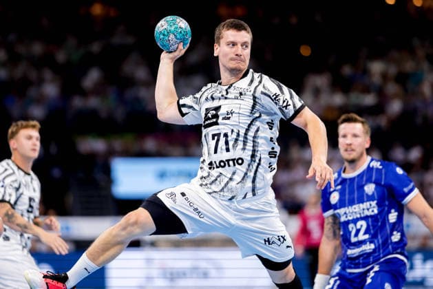 Kiel, August 27, 2026; Handball, 2026-27 Bundesliga 1, THW Kiel vs. TBV Lemgo Lippe; Elias Ellefsen (Skipagotu) for THW Kiel, 71