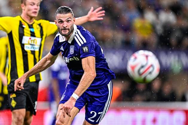 RSC Anderlecht v Kairat Almaty - UEFA Europa League ANDERLECHT, BELGIUM - AUGUST 27 : Petrot Leo defender of RSC Anderlecht in action during the UEFA Europa League 2026 27 play-off round second leg between RSC Anderlecht and Kairat Almaty on August 27, 2026 in Anderlecht, Belgium, 27 08 2026 Anderlecht Belgium  Copyright: xTomasxSiskx