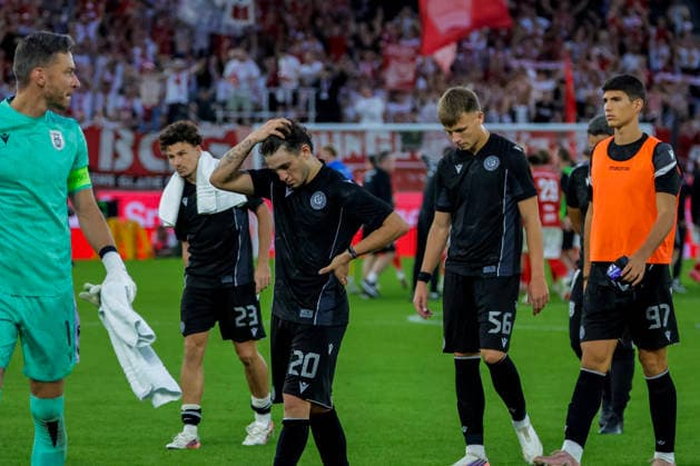 UEFA Conference League Qualifiers 2026: Brann vs. PAOK, Bergen, August 27, 2026. PAOK players walk off the field disappointed after their loss in the Conference League playoff soccer match between SK Brann and PAOK at Brann Stadium. Photo: Paul S. Amundsen, NTB, Bergen Norway EDITORIAL USE ONLY RESTRICTED USE FOR BETTING COMPANIES  Copyright: xPaulxS.xAmundsenx xNTBx