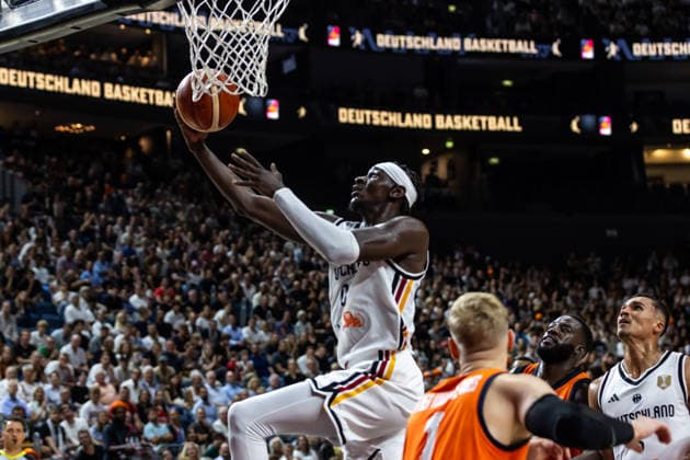 August 27, 2026, GER, FIBA 2027 Basketball World Cup, European Qualifiers Cologne, Germany vs. Turkey; Isaac Bonga (Germany), 0; Individual play; Play; Cologne; LANXESS arena; North Rhine-Westphalia; Germany