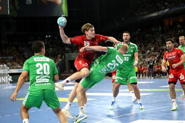 Handball, 1st Handball Bundesliga, Füchse Berlin vs. MT Melsungen, August 27, 2026, Max Schmeling Halle, Berlin, Shot on Goal 19, Reynir Stefansson Handball, 1st Handball Bundesliga, Füchse Berlin vs. MT Melsungen, August 27, 2026, Max Schmeling Halle, Berlin, Shot on Goal 19, Reynir Stefansson Copyright: xBEAUTIFULxSPORTS E.Schneiderx