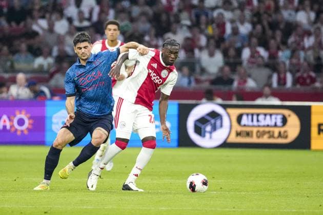 AMSTERDAM , 27-08-2026 , JohanCruijff ArenA , season 2026 2027 , UEFA Conference League play-off football . Match between Ajax and FC Sion, Picture shows Ajax player Jorthy Mokio Ajax - Sion  x206096609x Copyright: