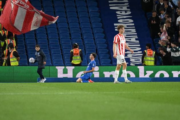 Maxim De Cuyper of Brighton celebrates after he scores Brighton s second goal during the Europa Conference League Qualifying match between Brighton and Hove Albion and Tromso at the American Express Stadium, Brighton UK - Thursday 27th August 2026 Brighton v Tromso Europa Conference League 2026, Amex Stadium, Sussex, UK - 27 Aug 2026Brighton Amex Stadium Sussex United Kingdom Editorial use only. No merchandising. For Football images FA and Premier League restrictions apply inc. no internet mobile usage without FAPL license - for details contact Football Dataco  Copyright: xLizxFinlayson TPI Shutterstockx 17121964aq