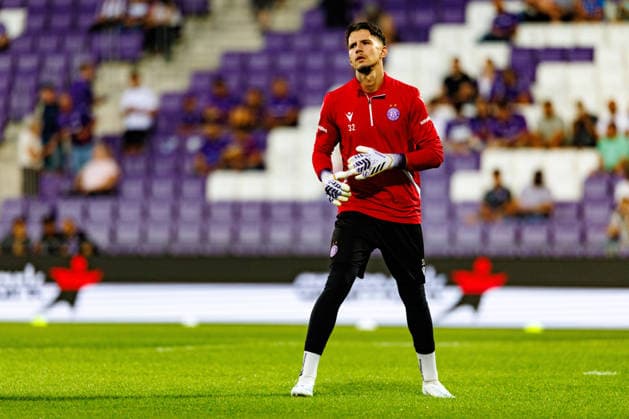 VIENNA, AUSTRIA - 27 AUGUST 2026: Image shows Jusic Kenan (Austria Wien, 32) during warmup during UEFA Conference League 2026 27 Play-off Round, Second Leg: FK Austria Wien vs SC Braga at Franz-Horr-Stadion on 27 08 2026 in Vienna, Austria. Austria Copyright: xFröhlichxPascalx