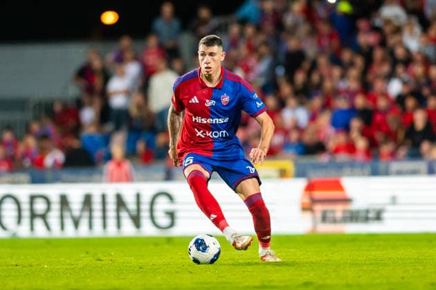 Bogdan Racovitan seen during the UEFA Conference League 2026 27 Play Off Round Second Leg match between teams of Rakow Czestochowa and Hajduk Split (Gleb Soboliev Ball Raw Images) Czestochowa Miejski Stadion PiÅ‚karski Rakow Poland Copyright: xGlebxSobolievx glebsoboliev_RAKvHAJ_102
