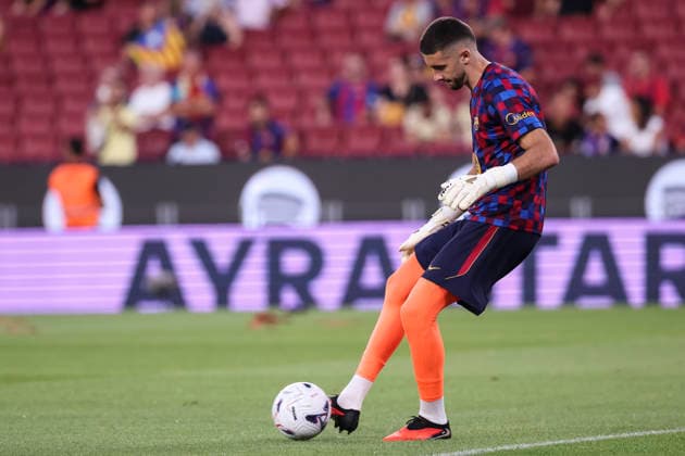 August 27, 2026, Barcelona, Barcelona, Spain: Joan Garcia of FC Barcelona, Barca warms up during the Spanish league, LaLiga EA Sports, football match played between FC Barcelona and Athletic Club at Spotify Camp Nou stadium on August 27, 2026 in Barcelona, Spain. Barcelona Spain - ZUMAa181 20260827_zaa_a181_024 Copyright: xJavierxBorregox