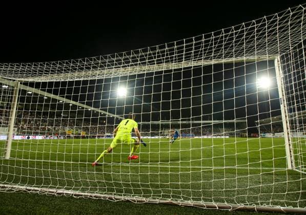 Findlay Curtis of Rangers misses a penalty during UEFA Conference League playoff round second leg match at Chance Arena, Jablonec. FK Jablonec v Rangers - UEFA Conference League - Chance Arena, Czech - 27 Aug 2026Jablonec Chance Arena Czech Republic EDITORIAL USE ONLY  Copyright: xRangersxFC Shutterstockx 17121543ce