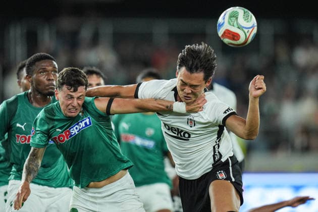 Kauno Zalgiris v Besiktas - UEFA Europa League KAUNAS, LITHUANIA - AUGUST 27: Franco Baldassarra (L) of Kauno Zalgiris in action against Oh Hyeon-gyu (R) of Besiktas during the UEFA Europa League play-off second-leg match between Kauno Zalgiris and Besiktas at Dariaus ir Gireno Stadium in Kaunas, Lithuania on August 27, 2026. Cemal Yurttas Anadolu Kaunas Lithuania. Editorial use only. Please get in touch for any other usage.  Copyright: x2026xAnadoluxCemalxYurttasx