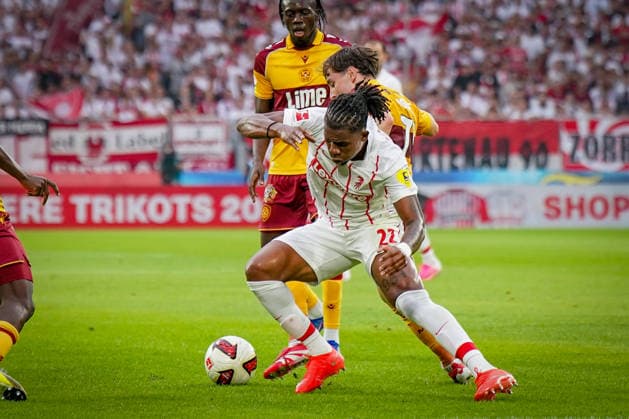 Germany UEFA Conference League Qualifiers: SC Freiburg vs. FC Motherwell, Playoffs 2026–2027, Europa-Park Stadium, Freiburg; Cyriaque Irie, SC Freiburg; 22 on the ball Copyright: xJOERANxSTEINSIEKx