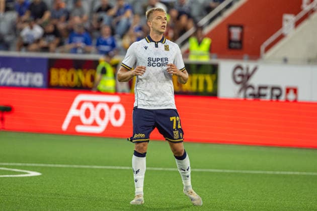 Mateusz Skrzypczak (72) seen during UEFA Europa League 26 27 4th qualifying round 2ed leg match between teams of FC Thun and Lech Poznan (Benjamin Faes Ball Raw Images) Thun Stockhorn Arena Switzerland Copyright: xBenjaminxFaesx BenjaminFaes_FCTvLPO-16