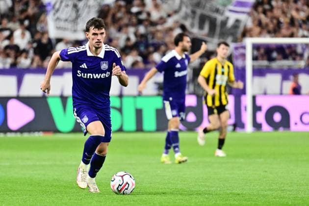 RSC Anderlecht v Kairat Almaty - UEFA Europa League ANDERLECHT, BELGIUM - AUGUST 27 : Ambros Lukas midfielder of RSC Anderlecht in action during the UEFA Europa League 2026 27 play-off round second leg between RSC Anderlecht and Kairat Almaty on August 27, 2026 in Anderlecht, Belgium, 27 08 2026 Anderlecht Belgium  Copyright: xPeterxDexVoechtx