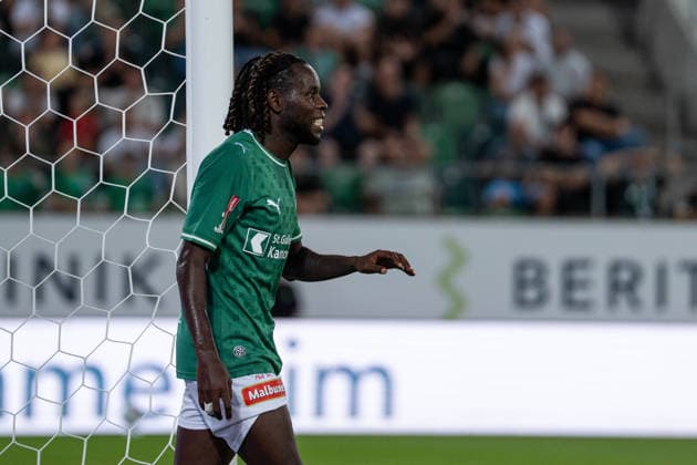 Soccer, UEFA Conference League Qualifying Round: FC St. Gallen 1879 vs. FC Nordsjælland, Thursday, August 27, 2026, Berit Sitter Stadium, St. Gallen, Switzerland, Aliou Baldé, Aliou Balde 14, FC St. Gallen Copyright: xValentinxDomgjonix