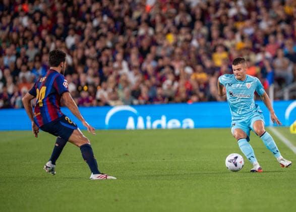 ESP LaLiga EA Sports FC Barcelona vs. Athletic Bilbao: Peio Canales of Athletic during the LaLiga EA Sports match between FC Barcelona and Athletic Bilbao, played at Spotify Camp Nou Stadium in Barcelona on August 27, 2026, in Spain. Spanish Soccer Copyright: xAgenciaxLOFx