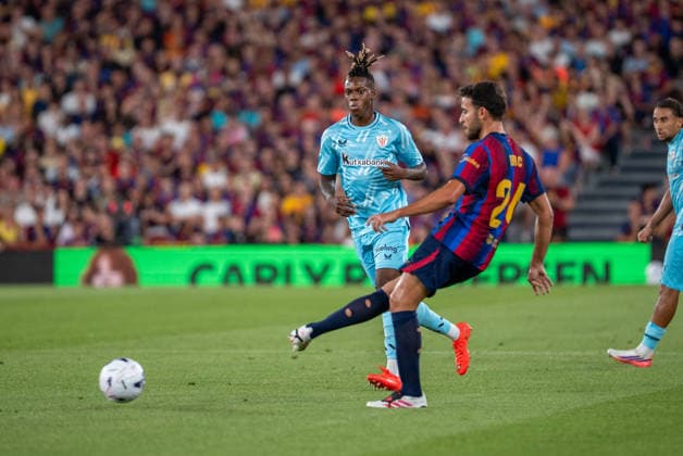 ESP LaLiga EA Sports FC Barcelona vs. Athletic Bilbao: Nico Williams of Athletic Bilbao during the LaLiga EA Sports match between FC Barcelona and Athletic Bilbao, played at Spotify Camp Nou Stadium in Barcelona on August 27, 2026, in Spain. Spanish Soccer Copyright: xAgenciaxLOFx