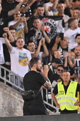 PARTIZAN vs GETAFE JOFFREY LAUVRGNE basketball player football Partizan vs Gefafe UEFA Conference League qualifications match at Partizan stadium, Belgrade 27.08.2026 Foto: FOOTBALL, UEFA CONFERENCE LEAGUE QUALIFICATIONS, PARTIZAN, GETAFE Belgrade Partizan stadium Serbia Copyright: xMarkoxMetlas xMNxPressx