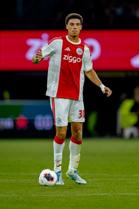 AMSTERDAM: AFC Ajax Amsterdam defender Aaron Bouwman during the UEFA Conference League at the Johan Cruijff ArenA on August 27, 2026, in Amsterdam, the Netherlands. Photo by DeFodi Images