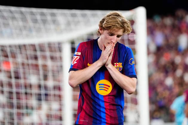 FC Barcelona, Barca v Athletic Club - LaLiga EA Sports 2026 27 Anthony Gordon left winger of Barcelona and England lament a failed occasion during the La Liga EA Sports 2026 27 match between FC Barcelona and Athletic Club at Spotify Camp Nou on August 27, 2026 in Barcelona, Spain. Barcelona Spain  Copyright: xJosexBretonx originalFilename:bretonhernandez-fcbarcel260827_npFaN.jpg