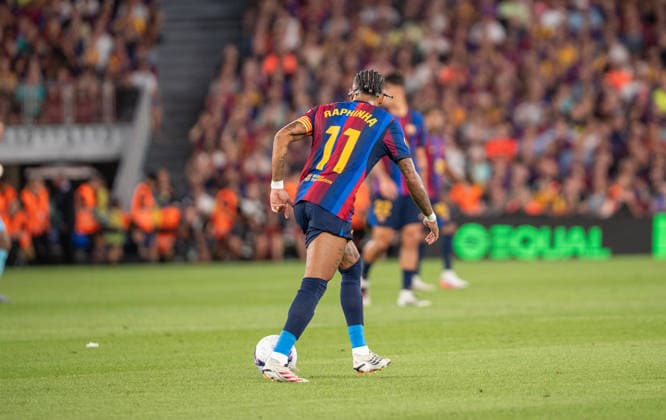 ESP LaLiga EA Sports FC Barcelona vs. Athletic Bilbao: Raphinha of FC Barcelona during the LaLiga EA Sports match between FC Barcelona and Athletic Bilbao, played at Spotify Camp Nou Stadium in Barcelona on August 27, 2026, in Spain. Spanish Soccer Copyright: xAgenciaxLOFx